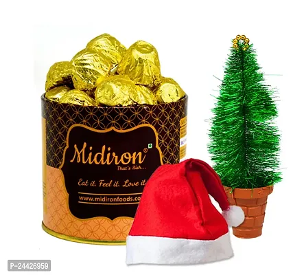 Midiron Handmade Chocolate Gifts Hamper| Christmas gift with Chocolates  Greeting Card | Christmas Hamper with 90gm Chocolates, Greeitng Card and Artificial christmas Tree-thumb0