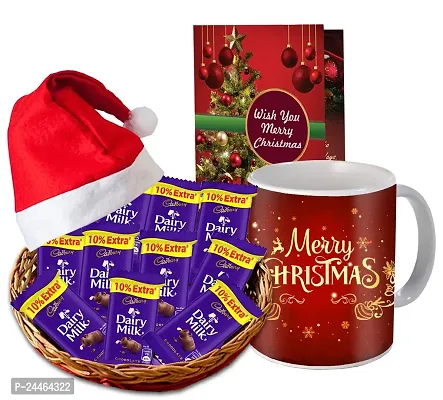Midiron Festival Gifts Box Hamper | Merry Christmas Gift Combo|Chirstmas Special Gift Combo | New Year Gift Pack | Chirstmas Chocolate, Santa Cap with Greeting Card-thumb0