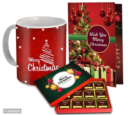 Midiron Beautiful Gift Combo for Christmas New Year|Lovely Gift Combo for Christmas | Chocolate Box, Santa Cap with Christmas Greeting Card for Friends  Relative-thumb0