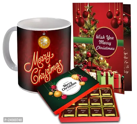 Midiron Merry Christmas Gift Hamper | Festival Gifts Box | Christmas Special Gift Combo | New Year Gift Pack | Christmas Chocolates with Santa Claus Cap  Coffee Mug- 325ml