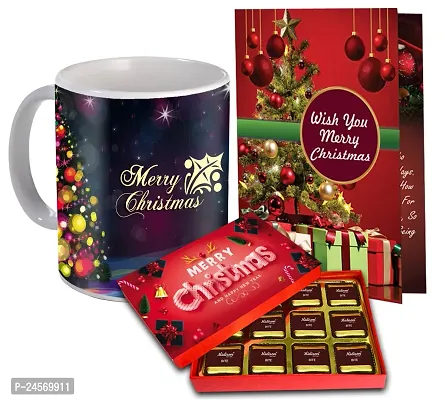 Midiron Merry Christmas Gift Hamper | Festival Gifts Box | Christmas Gift Combo | New Year Gift Pack | Christmas Handmade Chocolate Basket  Greeting Card | X-mas gift Hamper - Pack of 3-thumb0