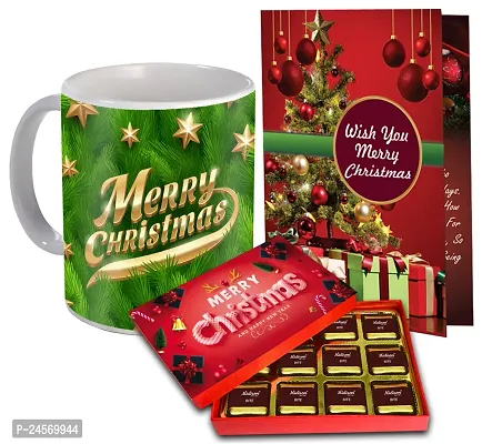 Midiron Merry Christmas Gift Hamper | Festival Gifts Box | Christmas Gift Combo | New Year Gift Pack | Christmas Handmade Chocolate Box  Greeting Card | X-mas gift Hamper - Pack of 3