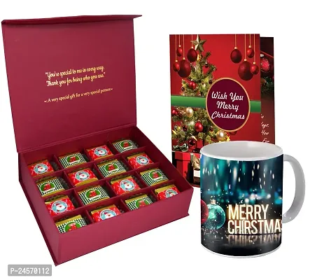 Midiron Beautiful Gift Combo for Christmas New Year |Lovely Gift Combo for Christmas | Chocolate Box Santa Cap with Christmas Greeting Card for Friends  Relative-thumb0
