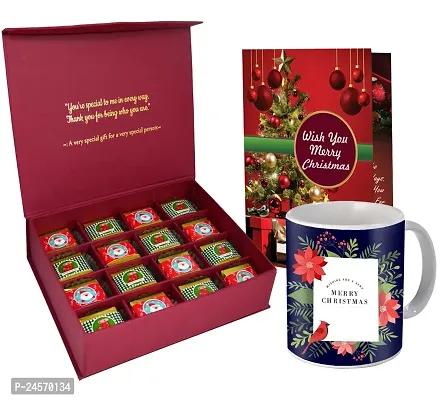 Midiron Lovely Gift Hamper for Christmas | Chocolate Gift Hamper, Santa Clause Cap with Greeting Card | Christmas Gift Combo | New Year Chocolates Gift Pack | Festive Hamper