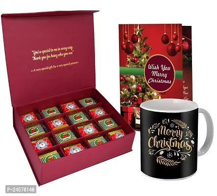 Midiron Merry Christmas Gift Hamper | Festival Gifts Box | Christmas Special Gift Combo | New Year Gift Pack | Christmas Chocolates with Santa Claus Cap  Coffee Mug- 325ml-thumb0