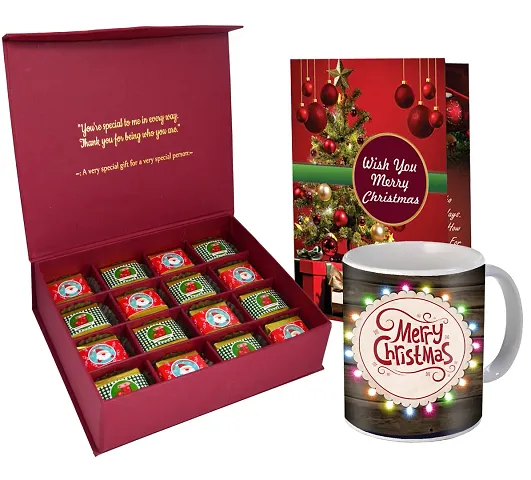 Midiron Gift Hamper for Christmas |Christmas  New Year Gift Combo|Christmas Chocolates Gift | Festive Hamper for New Year with Chocolates, Coffee Mug with Greeting Card