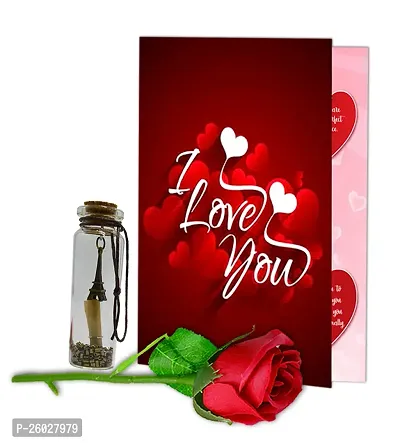 ME  YOU Romantic Greeting Card with Artificial Rose for Girlfriend, Boyfriend, Wife, Husband and Special Someone For Valentine's Day and Special Occasion | Valentine's Day Gift Hamper