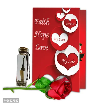 ME  YOU Valentine's Day Gift Hamper with Greeting Card with Artificial Rose for Girlfriend, Boyfriend, Wife, Husband and Special Someone For Valentine's Day and Special Occasion