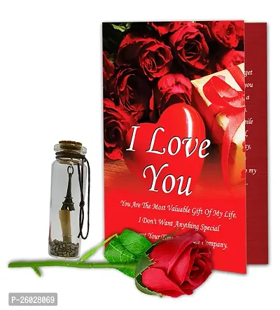 ME  YOU Love Greeting Card | Beautiful Greeting Card with Artificial Rose|Unique Greeting Card | Valentine's Gift Hamper | Valentine's Gift for Girlfriend/Wife/Fiancee/Boyfriend-thumb0