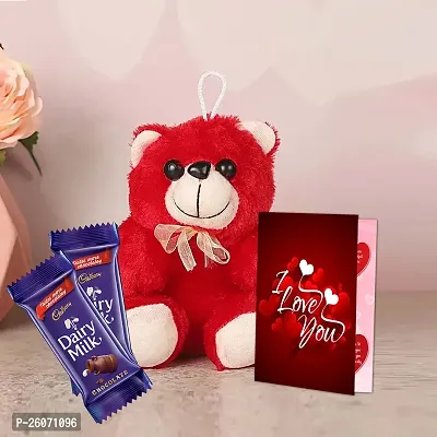 Midiron Valentine's Gift Hamper | Handmade Chocolate Bars | Valentine's Gift Hamper with Girlfriend/Wife/Boyfriend/Husband | Valentine Gift Pack with Chocolates, Cute Teddy Bear  Love Greeting Card-thumb0
