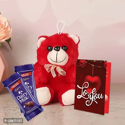 Midiron Valentines Day Unique Gift for Girlfriend/Boyfriend | Romantic Gift for Valentine's Week | Teddy Day, Chocolate Day, Purpose Day Gift - Chocolate Bars, Greeting Card  Red Teddy