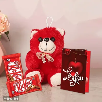 Midiron Valentines Day Unique Gift for Girlfriend/Boyfriend | Romantic Gift for Valentine's Week | Teddy Day, Chocolate Day, Purpose Day Gift - Chocolate Bars, Greeting Card  Small Red Teddy