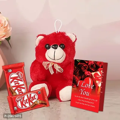Midiron Valentine's Gift Hamper for Girlfriend/Boyfriend | Chocolate Day, Hug Day Gift | Romantic Gift | Valentine's Week Day Gift-Chocolate Bars, Love Greeting Card, Chocolate Bars  Red Teddy