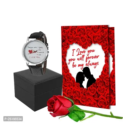 ME  YOU Valentine's Week Day Gift Hamper | Romantic Gift For Husband/Lover/Fiancee | Valentines Day Gift | Rose Day | Unique Love Gift-Red Artificial Rose  Love Card (Pack of 3)-thumb0