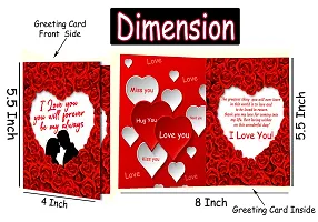 ME  YOU Valentine's Week Day Gift Hamper | Romantic Gift For Husband/Lover/Fiancee | Valentines Day Gift | Rose Day | Unique Love Gift-Red Artificial Rose  Love Card (Pack of 3)-thumb3