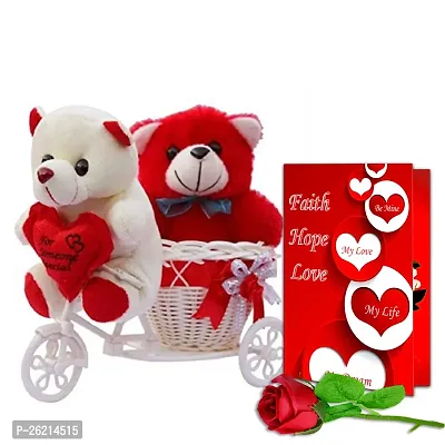 ME  YOU Valentines Gift Hamper for Girlfriend/Wife | Rose Day, Chocolate Day, Hug Day Gift | Romantic Gift | Valentine's Week Day Gift- Soft Teddy, Love Greeting Card  Artificial Red Rose-thumb0