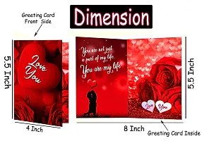ME  YOU Beautiful Love Gift Hamper | Valentines Romantic Combo | Rose Day, Teddy Day, Promise Day Gift with Soft Toy, Artificial Red Rose  Love Greeting Card-thumb2