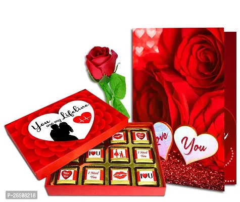 Midiron Valentine's Gift Hamper for Girlfriend/Boyfriend | Rose Day, Chocolate Day, Hug Day Gift | Romantic Gift | Valentine's Week Day Gift-Chocolate Bars, Love Greeting Card  Artificial Red Rose