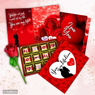 Midiron Love Combo Gift | Chocolate Gifts for Love | Valentines Romantic Combo | Chocolate Gifts | Rose Day, Promise Day Gift with Chocolate Bars, Artificial Red Rose  Love Greeting Card