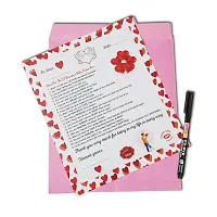 ME  YOU Love Agreement Certificate with Permanent Pen and Artificial Red Rose for Boyfriend, Girlfriend, Special Friend, Wedding, Anniversary, Birthday, Valentinersquo;s Day Gift-thumb2