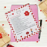 ME  YOU Love Agreement Certificate with Permanent Pen, Artificial Rose and Couple Ring for Boyfriend, Girlfriend, Special Friend, Wedding, Anniversary, Birthday, Valentinersquo;s Day Gift-thumb2