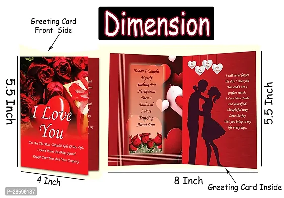 Midiron Love Combo Gift | Chocolate Gifts for Love | Valentines Romantic Combo | Chocolate Gifts | Rose Day, Promise Day Gift with Chocolate Box, Artificial Red Rose  Love Greeting Card-thumb3