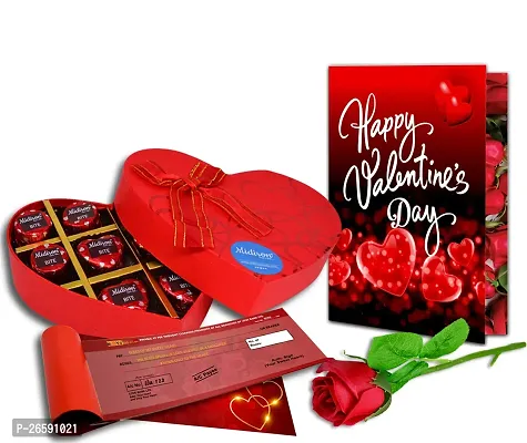 Midiron Valentine's Gift Hamper for Girlfriend/Boyfriend | Rose Day, Chocolate Day, Hug Day Gift | Romantic Gift | Valentine's Week Day Gift-Chocolate Box, Love Greeting Card  Artificial Red Rose