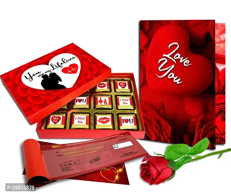 Midiron Valentine's Gift Hamper for Girlfriend/Wife | Rose Day, Chocolate Day, Hug Day Gift | Romantic Gift | Valentine's Week Day Gift-Chocolate Box, Love Greeting Card  Cheque Book