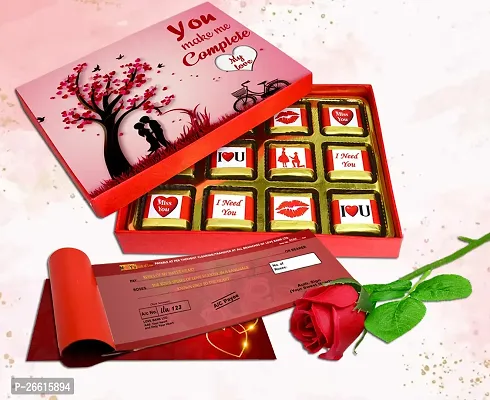 Midiron Valentines Day Unique Gift for Wife/Girlfriend | Romantic Gift for Valentine's Week | Teddy Day, Chocolate Day, Purpose Day Gift - Chocolate Box, Greeting Card  Love Cheque Book