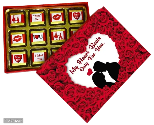 Midiron Beautiful Love Gift Hamper | Chocolate Gifts for Love | Valentines Romantic Combo | Chocolate Gifts | Rose Day, Promise Day Gift with Chocolate Box, Artificial Red Rose  Cheque Book-thumb4