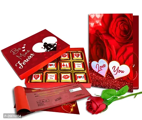 Midiron Valentines Day Unique Gift for Girlfriend/Wife | Romantic Gift for Valentine's Week | Teddy Day, Chocolate Day, Purpose Day Gift - Chocolate Box, Greeting Card  Cheque Book
