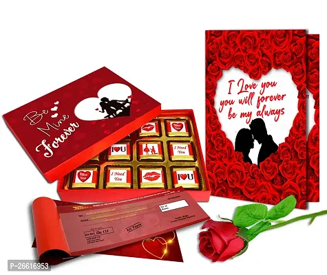 Midiron Valentines Day Unique Gift for Wife/Girlfriend | Romantic Gift for Valentine's Week | Teddy Day, Chocolate Day, Purpose Day Gift - Chocolate Box, Greeting Card  Cheque Book