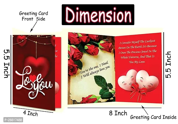 Midiron Love Combo Gift | Chocolate Gifts for Love | Valentines Romantic Combo | Chocolate Gifts | Rose Day, Promise Day Gift with Chocolate Box, Artificial Red Rose  Love Greeting Card-thumb2