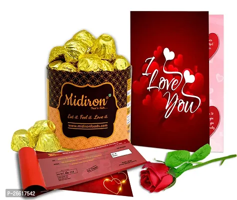 Midiron Valentines Day Unique Gift for Wife/Girlfriend | Romantic Gift for Valentine's Week | Teddy Day, Chocolate Day, Purpose Day Gift - Chocolate Box, Greeting Card  Love Cheque Book