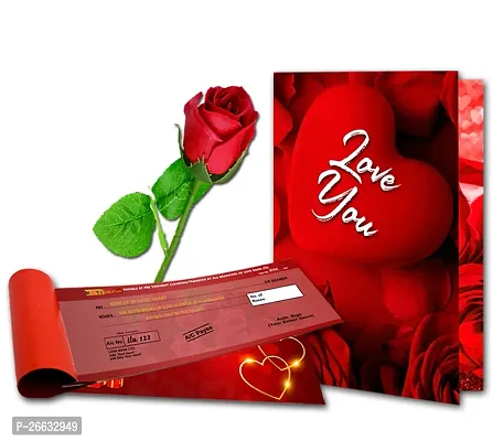 ME  YOU Special Love Gift | Gifts For Wife/Girlfriend/Partner | Unique Gift For Valentine's Day Birthday, Anniversary  Special day | Artificial Rose, Love Card  Cheque Book