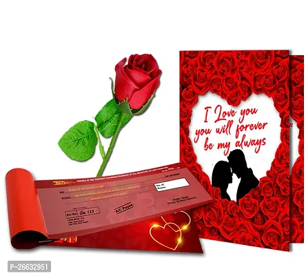 ME  YOU Special Valentine's Gift |Gifts For Girlfriend, Wife, lover, Special Person | Love Combo For Valentine day, Anniversary, Birthday| Artificial Rose/Love Message Card  Cheque Book