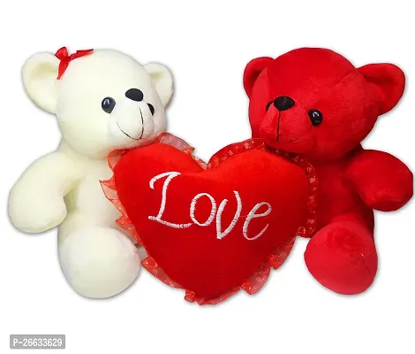 ME  YOU Valentine Day Gifts| Couple teddy with joint Red Heart and Artificial Rose Gift for Valentine Day, Birthday, Anniversary (Pack 2)-thumb2