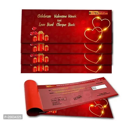 ME  YOU Romantic Gift Hamper | Love Gift for Wife/Girlfriend/Husband/Boyfriend | Cheque Book for Girlfriend | Love Gift | Love Cheque Book - Pack of 4