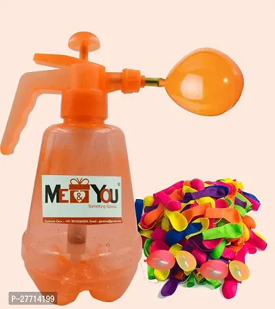 ME  YOU Holi Pichkari |Holi Water Balloon Pump For Kids Pumping Station With Non Toxic (Pack Of 1000) Holi Balloons For Boys and Girls Multicolor Material Rubber-thumb0