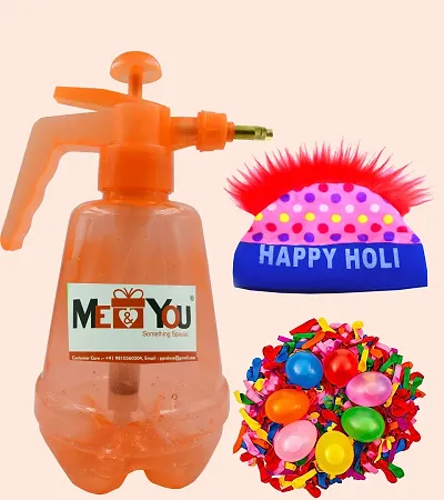 ME  YOU Water Balloons Filling Pump with 200 Water Balloons Holi Pichkari and Happy Holi Cap | Water Gun | Holi Water Balloons for Kids Holi Party Props | Holi Festive Item | Holi Water Gun