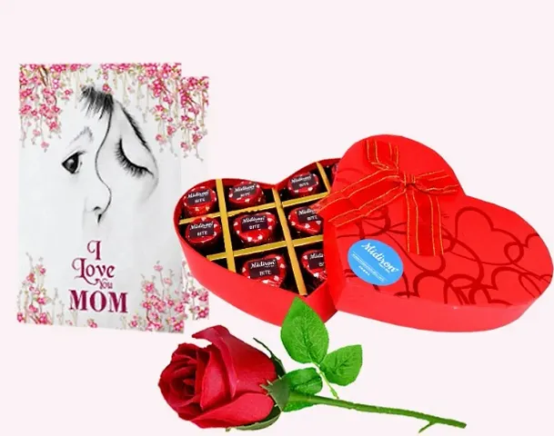 Midiron Mothers Day Artificial Rose Gift  | Premium Chocolate Gift  for mom | Birthday Gift for Mom, Grandmother, Aunty on Mothers Day , Birthday, Mothers Birhday | Greeting Card, Chocolate Box