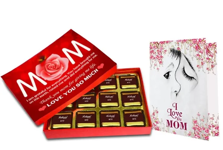 Midirons Gift combo for Mother on Mothers Day, Birthday| Birthday Gift for Mom| Unique gift for mom/Mother/Maa/Mother in laws |1 Wishes Cards and 1 Milky delecious Chocolate Box 144gm