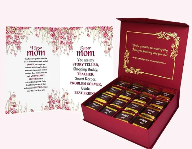 Midiron mother Day Prmium Gift Pack | Mothers Day Gift set | Handmade Chocolate Gift for mom, Grandmother for Anniversarys Day, Mothers Birhday Gift with 300gm Chocolate Box with Wish Card