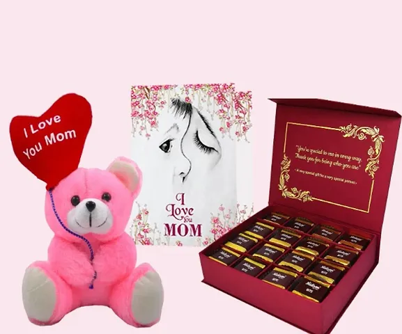 Midiron Mother Day for Chocolate Hamper| Pink Teddy Bear Gift| Premium Chocolate gifts for mom | Mothers Birhday, Anniversary Day| Mothers Day Gift Set | Handmade Chocolate Gift  for mom