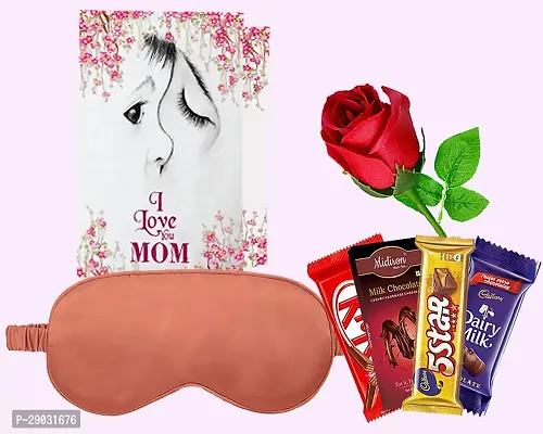 Midiron Delicious Chocolate gift for women on Mothers Day| Gifts for grandmother, Mom on anniversary, birthday |Eye Mask For Sleeping Comfortable (Brown) | beautiful gift combo-thumb0