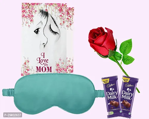 Midiron Gift for Mothers Day Special|Beautiful Gift for Mummy, Aunty,Grandma on Birthday, Mother Day |Birthday/Mothers Day Gift Set| Greeting Card and Artifical Rose, Chocolate Bar 2 piece