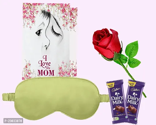 Midiron Mother Day gift for mom |Mother's Day Birthday, women's day Gift for Mom, Grandma, Mother in law| beautiful gift combo | Artifical Rose, Chocolate Bar  |Eye Mask For Sleeping-thumb0