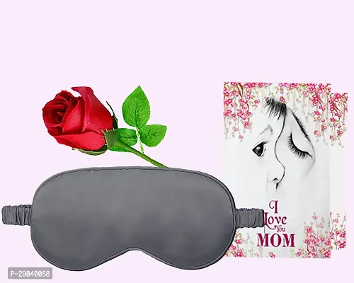 Avirons Gift combo for mother day, Birthday |birthday celebrate Gift for mom | Comfortable Sleeping Eyemask|Greeting Card and Artifical Rose Eye Mask Blindfold