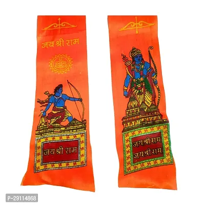 ME  YOU Jai Shri Ram Gamcha/Patkal/Muffler/ l Satin smooth, glossy fabric l Events, 57 Inch Size Saffron Scraf-thumb4