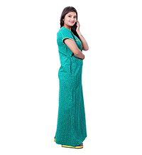 Green Cotton Embroidered Nightdress-thumb1